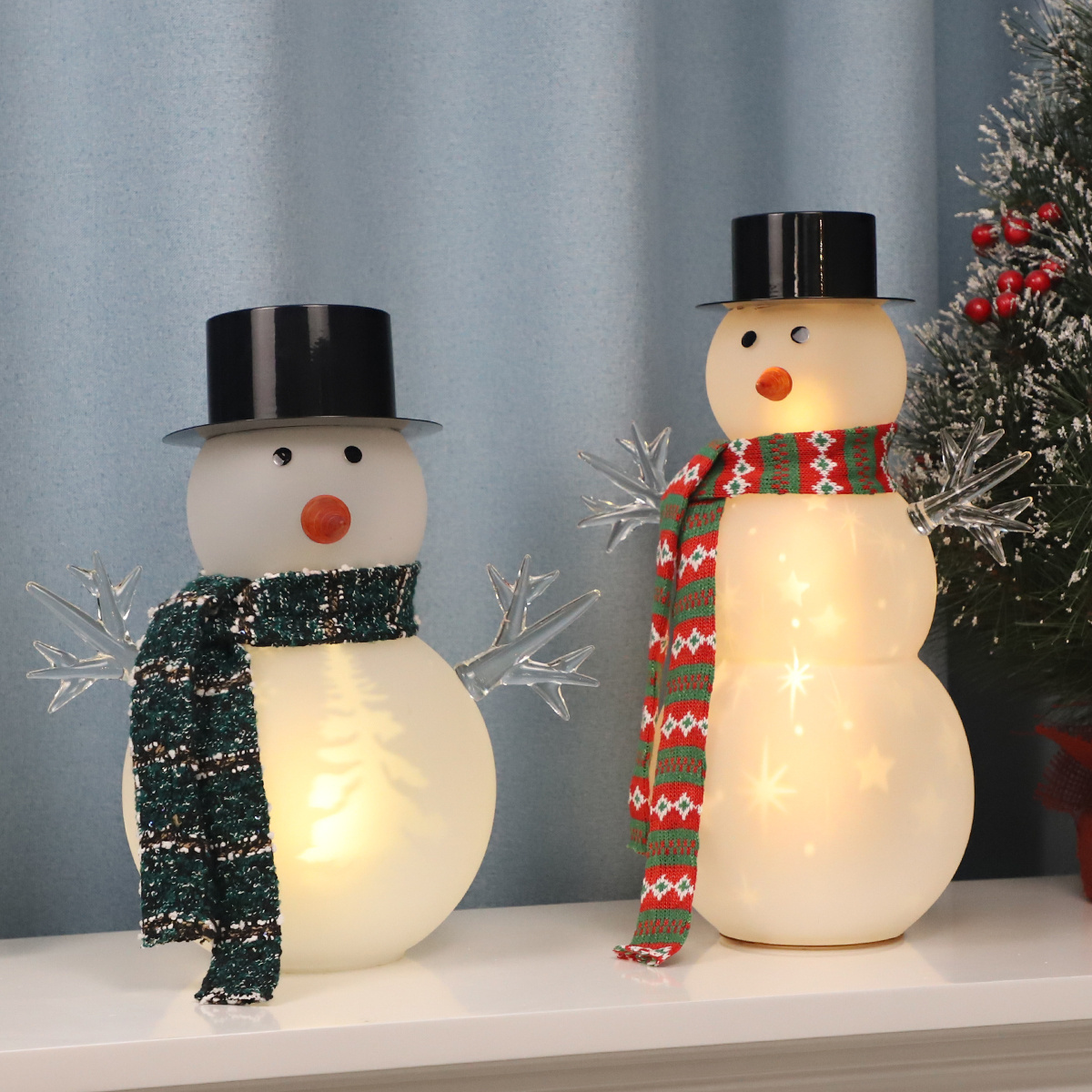 Wholesale LED Christmas Snowman Christmas Tree Wishing Decorations Light Up Snowman Fashionable Table Lamps