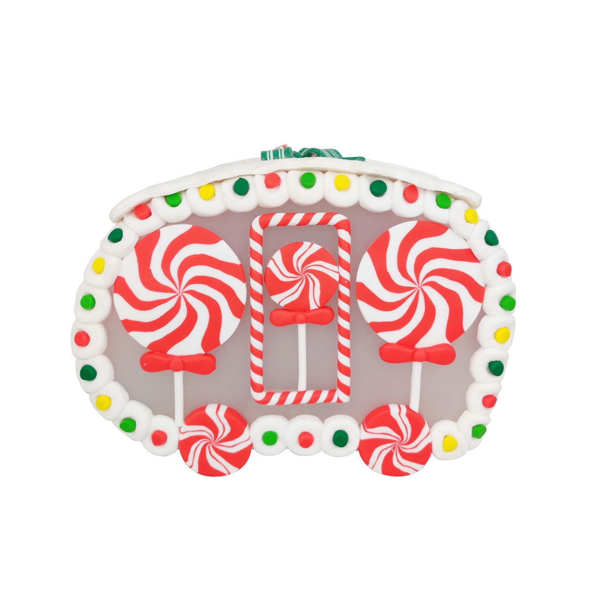 China Christmas ornament supplier car shape polymer clay decoration with led lights for holiday season party