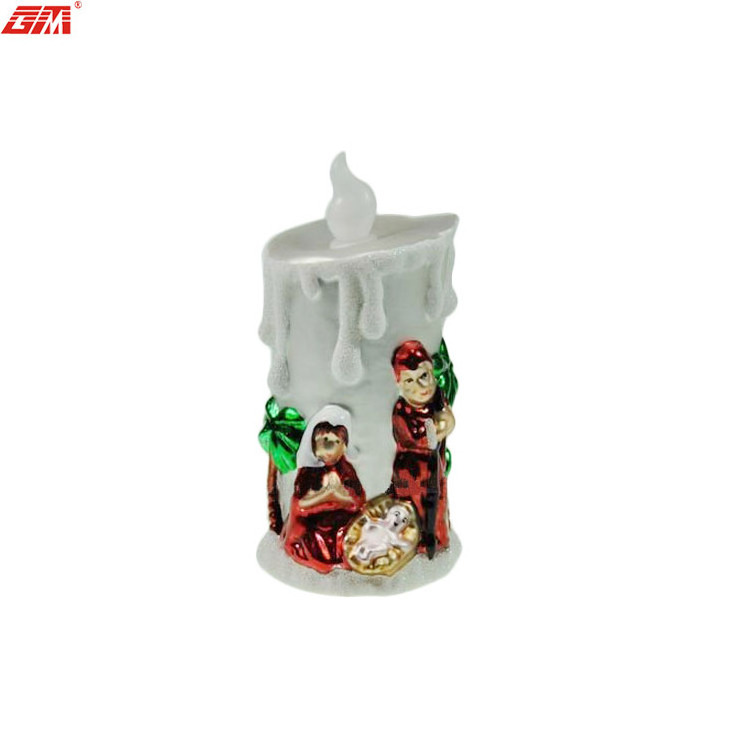 Wholesale battery operated glass christmas decoration led candles