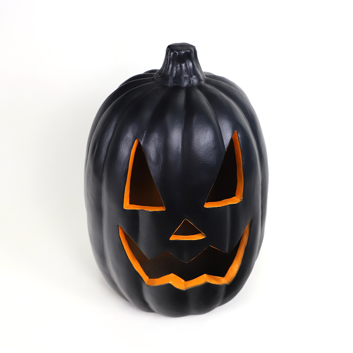 Black pumpkin face Jack O lantern Wholesale decorative artificial Halloween gift PU plastic pumpkin table decoration light lamp