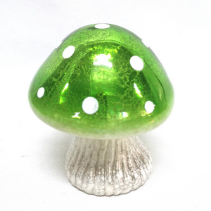 Customized tabletop led lights up hand painted blown mercury glass mushroom easter decoration ornaments mushrooms