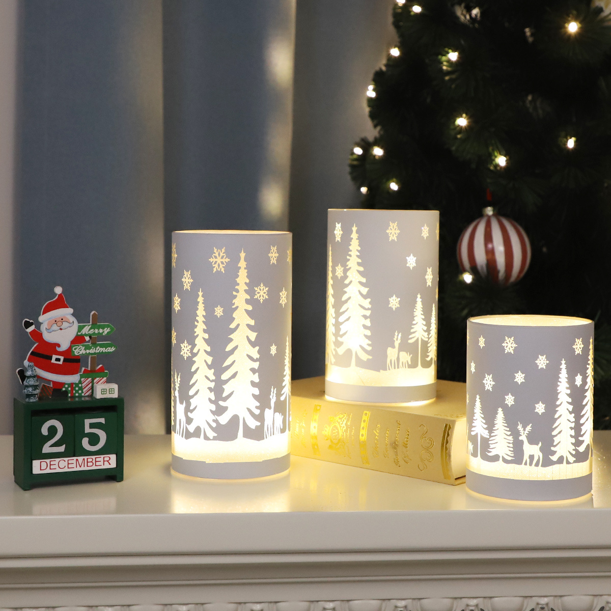 clear christmas ornament indoor christmas decoration decor candle holder candle christmas