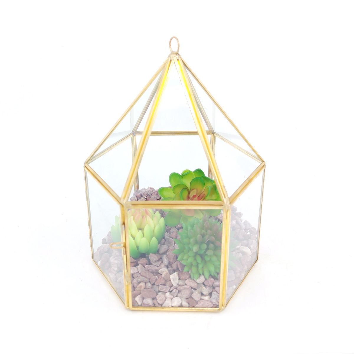 wholesale plant glass terrarium glass bowl case indoor tabletop geometric container for orchid succulents