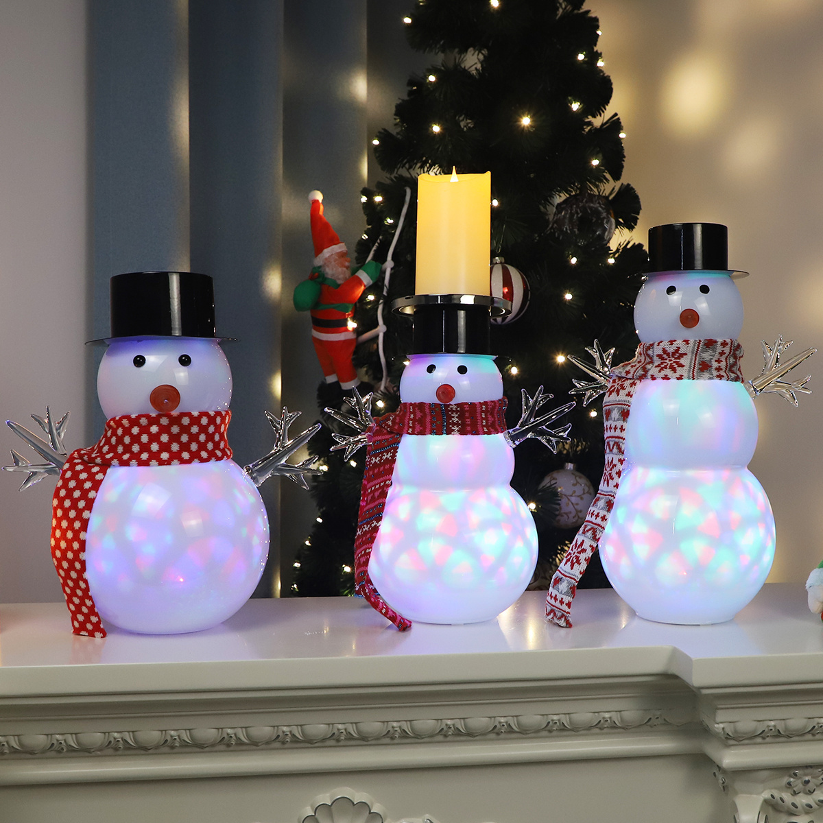 Wholesale LED Christmas Snowman Christmas Tree Wishing Decorations Light Up Snowman Fashionable Table Lamps