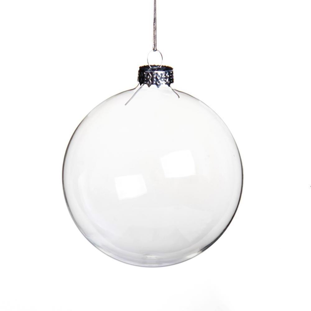 hotsale custom transparent glass Christmas balls 8cm tree hanging ball ornament