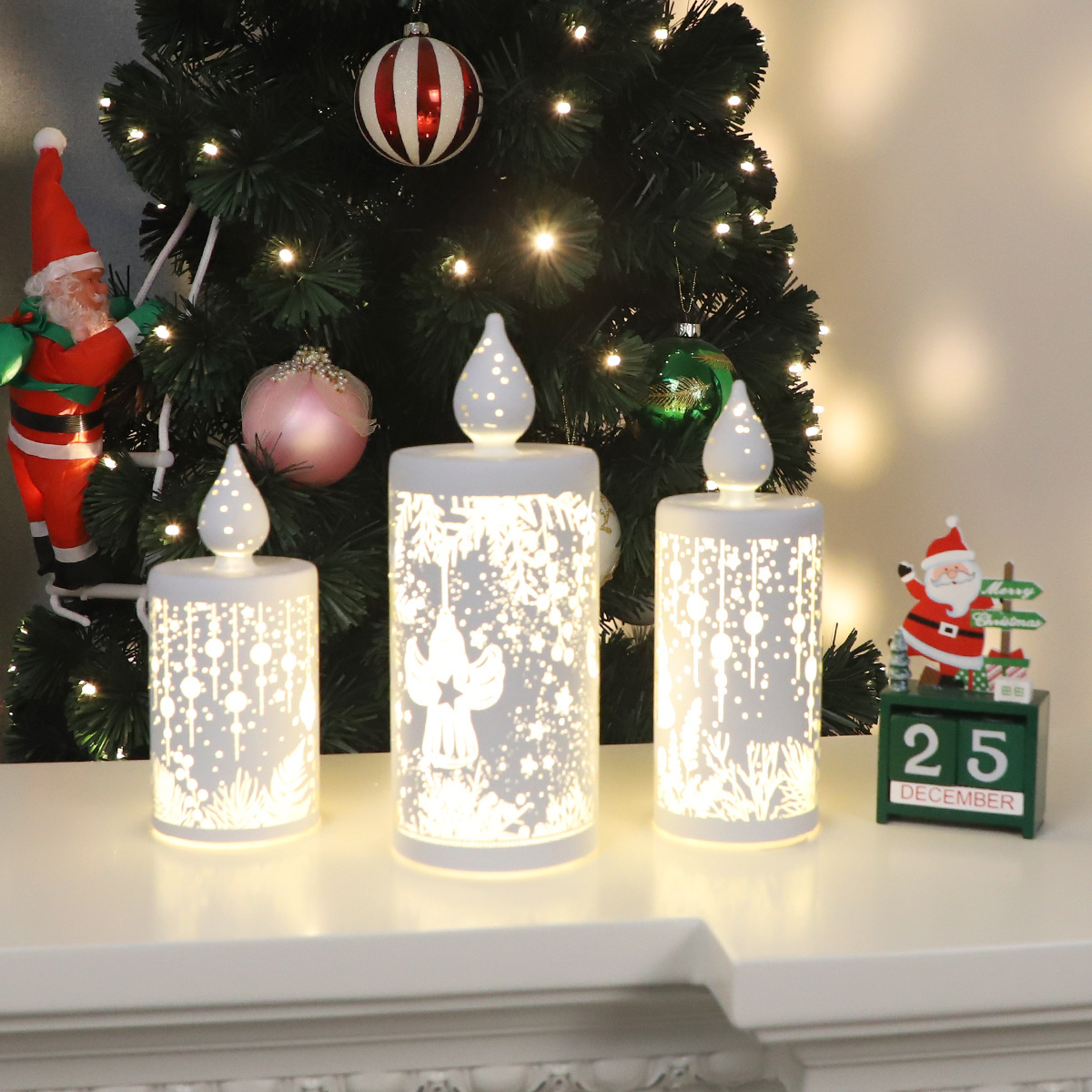 Personalized Warm Led Candles Electrical Candle Safety Christmas Festival Feeling Decoration Good Present For Children