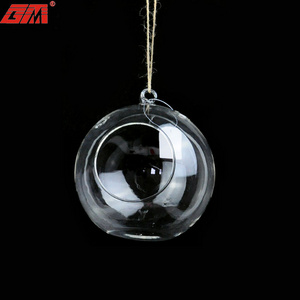 Hanging mini clear empty hand blown glass globe