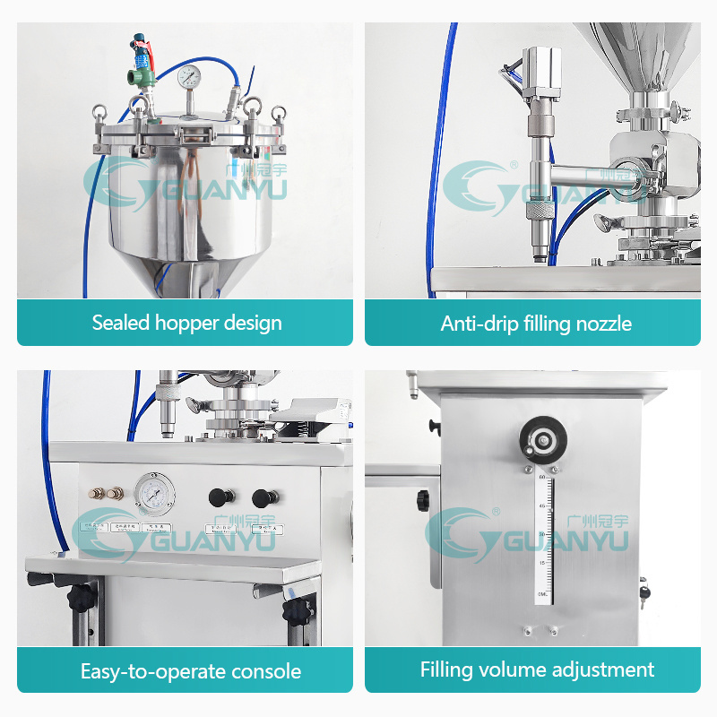 Ce Certificate High Accuracy Semi-Automatic 304 Stainless Steel Filling Machine Paste Cosmetic Cream