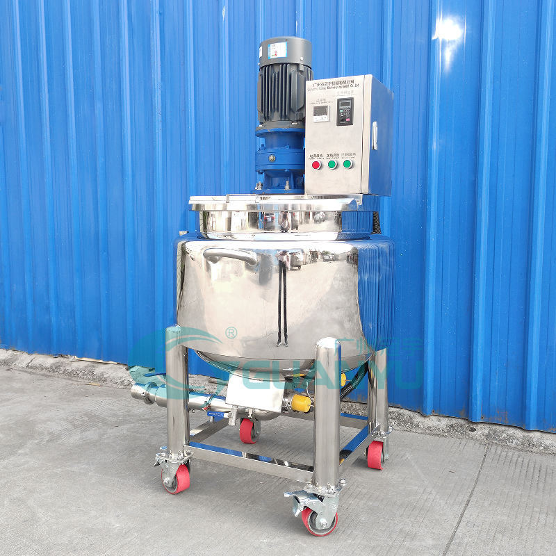 316 Stainless Steel Electric Heating Liquid Detergent Mixer 100l 200l Movable Mixing Tank Liquid Soap Shampoo Making Machine