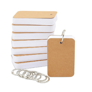 Blank Children Learning Flash Cards with Rings for Studying Index Note cards