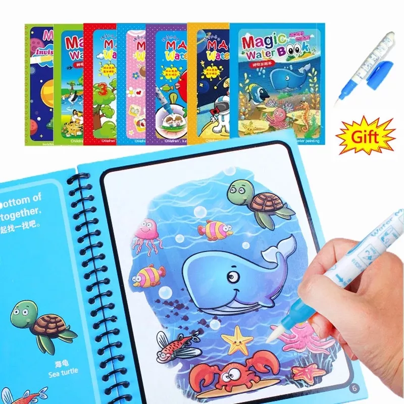 Colourful Writing  Magic Water Drawing Book Doodle Book with Magic Pen