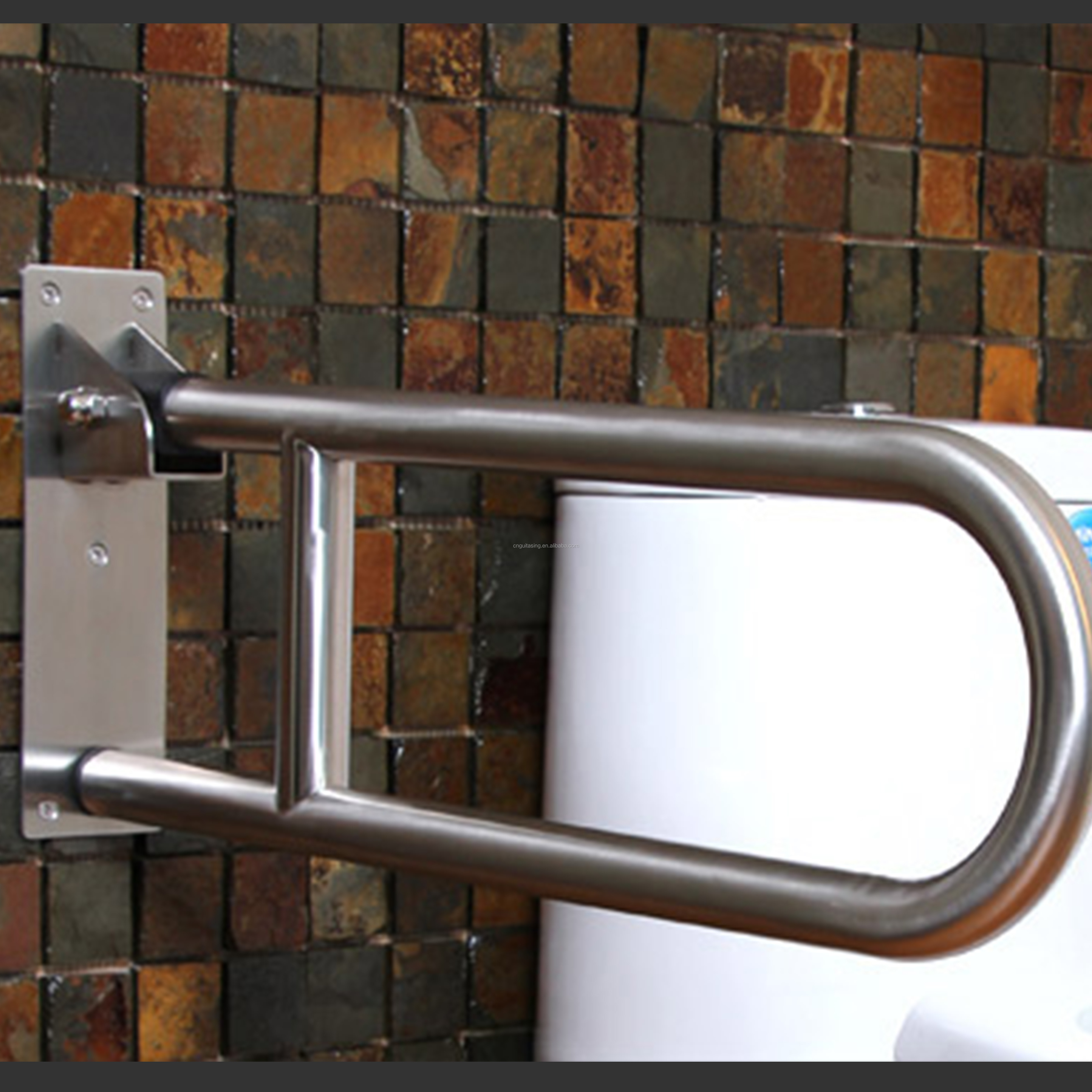 Toilet Swing up Support Bar Bathroom 304 Stainless Steel Rail Lift-up Safety Grab Bar