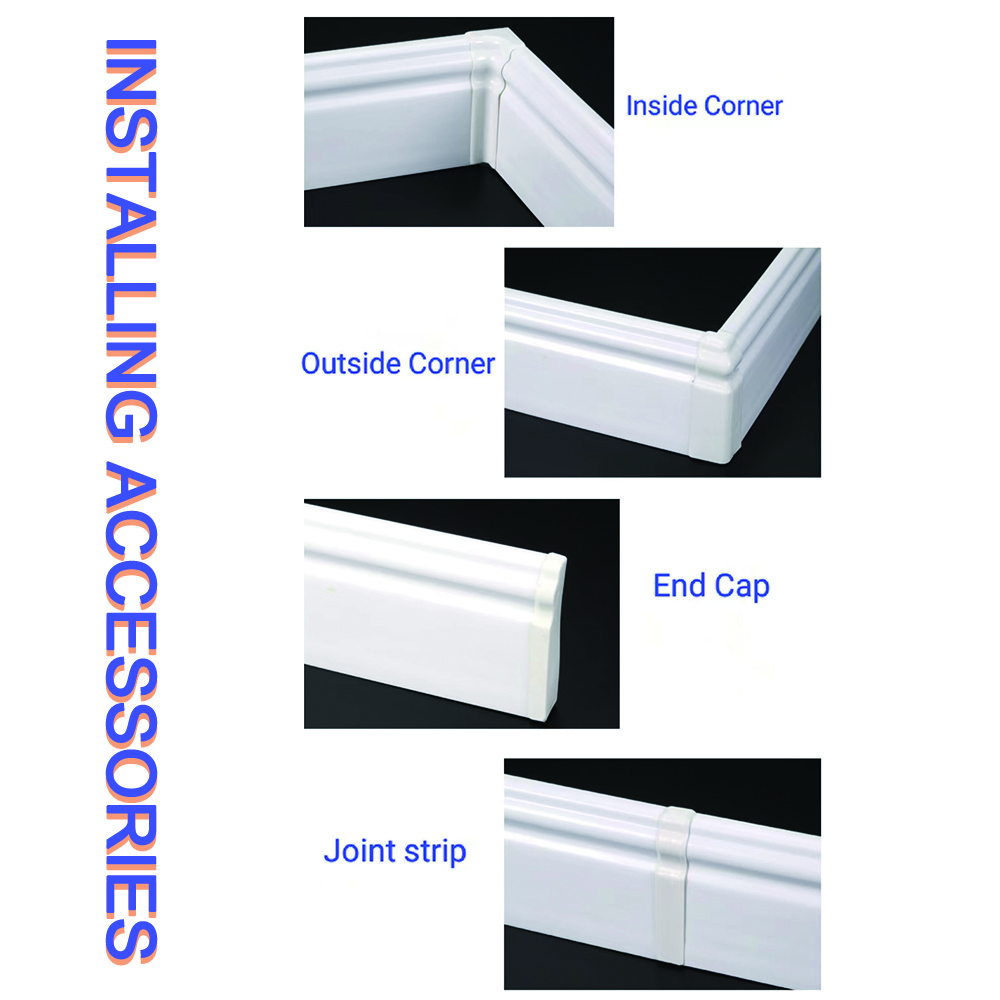 Deck Skirting Board Accessory of PVC Flooring 12cm Width Protecting Wall base