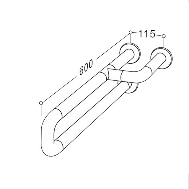 Yellow Standing Support Firm Handrails for Elderly Hand Grip Nylon Grab Bar