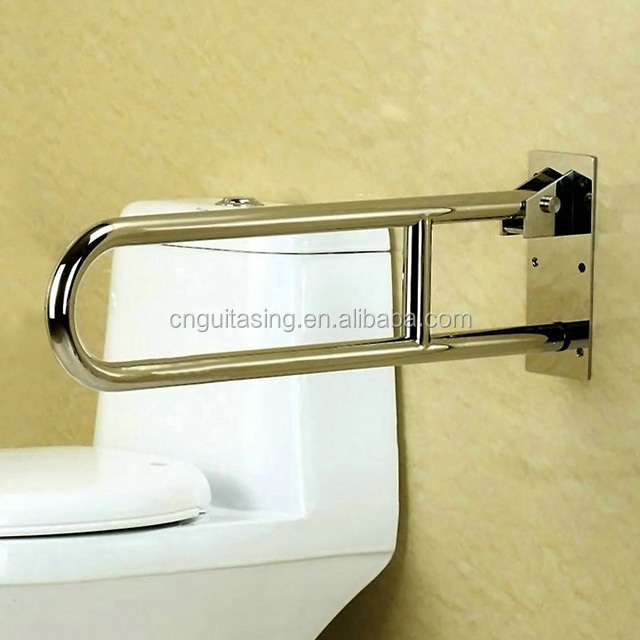 Toilet Swing up Support Bar Bathroom 304 Stainless Steel Rail Lift-up Safety Grab Bar