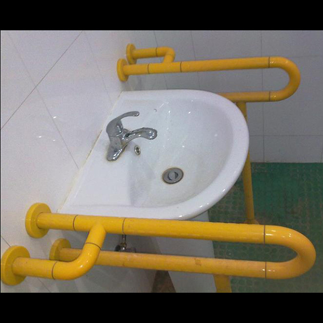 Yellow Standing Support Firm Handrails for Elderly Hand Grip Nylon Grab Bar