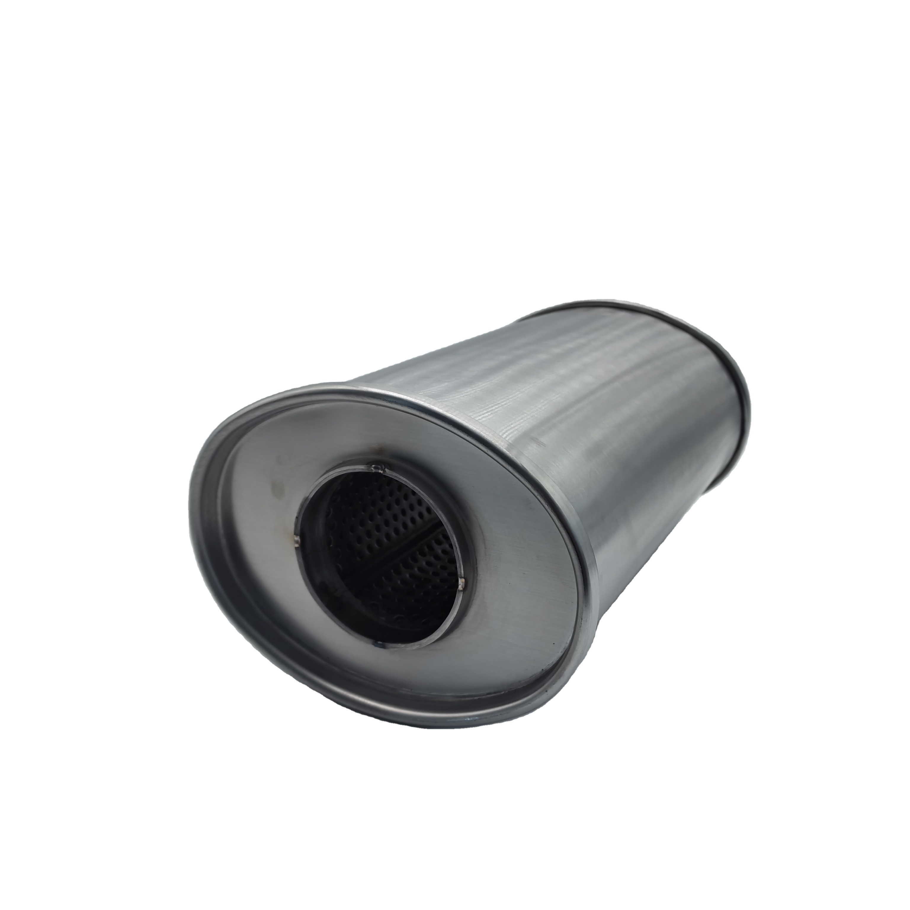 China Factory wholesale 304 Stainless Steel Mirror polished oval Exhaust Muffler for Universal