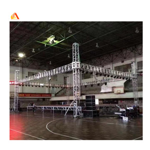 Custom Aluminum spigot/bolt truss line array and speaker truss with electric chain hoist for lifting