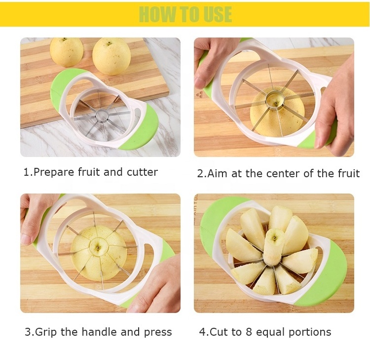 Hot Selling Kitchen Accessories Stainless Steel Blade Fruit Apple Cutter Corer Slicer