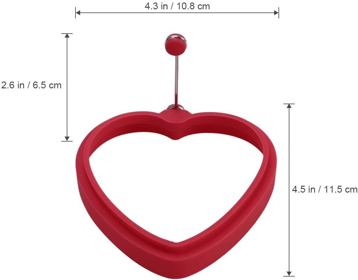 Kitchen Tools Custom Heart Shape Omelette Frying Ring Pancake Mold Silicone Egg Ring