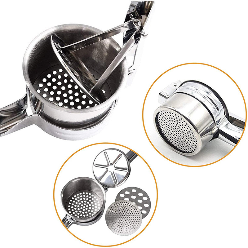 Kitchen Tools Stainless Steel 3 in 1 Fruit Lemon Squeezer Press Presser Mashed Potato Masher Ricer