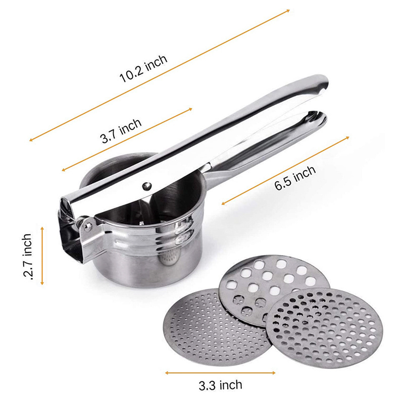 Kitchen Tools Stainless Steel 3 in 1 Fruit Lemon Squeezer Press Presser Mashed Potato Masher Ricer