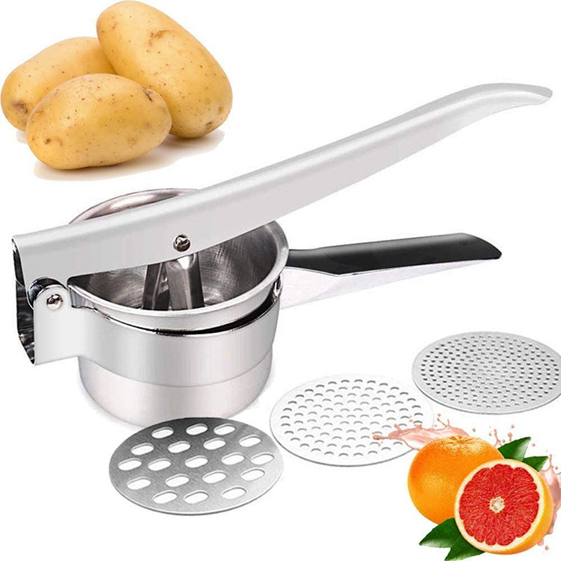 Kitchen Tools Stainless Steel 3 in 1 Fruit Lemon Squeezer Press Presser Mashed Potato Masher Ricer