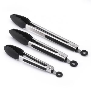 Wholesale Heavy Duty 304 Stainless Steel Tong Silicone Kitchen Cooking Serving BBQ Food Tongs