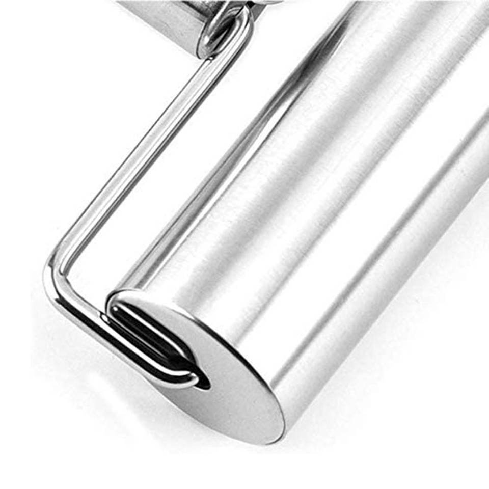 Baking Tool Custom Stainless Steel Manual Dough Roller Rolling Pin For Pizza Bread Pastry Bakery