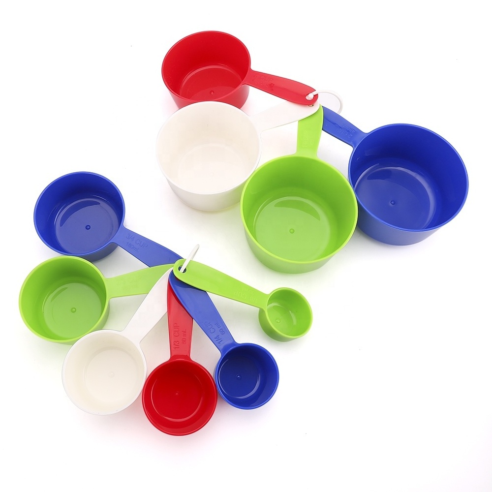 30ml 60ml 80ml 120ml 160ml 180ml colorful 6 pcs collapsible plastic measuring cups and spoons set