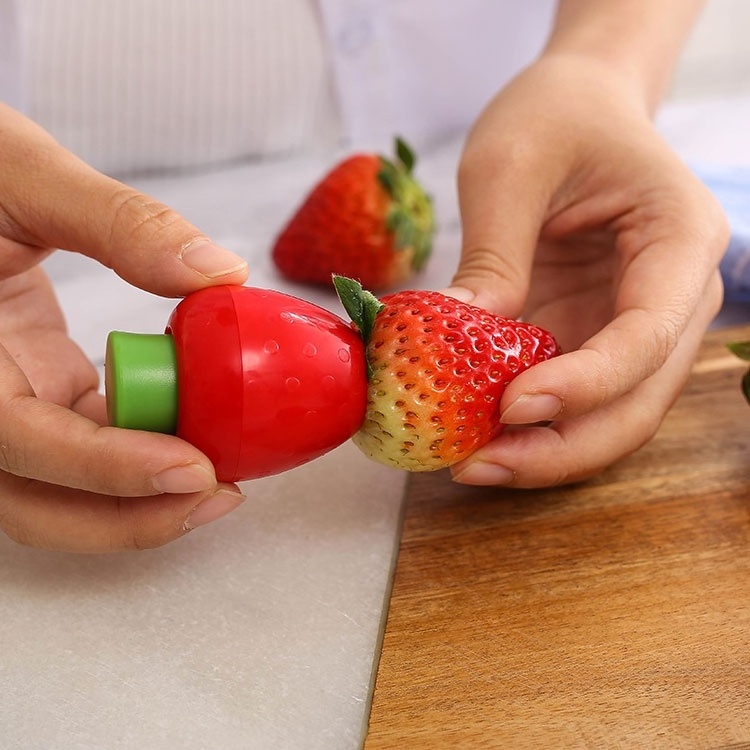 Kitchen Gadgets Red Small Fruit Tools Strawberry Tomato Carrot Leaf Stem Remover Corer Huller Separator