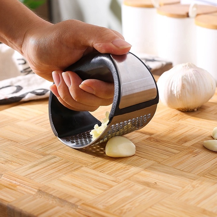 IN STOCK Kitchen Gadgets 304 Stainless Steel Manual Garlic Chopper Mincer Crusher Press Rocker