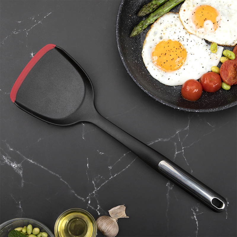 Kitchen Utensils Stainless Steel Ergonomic Handle Non stick Silicone Cooking Egg Turner Spatula