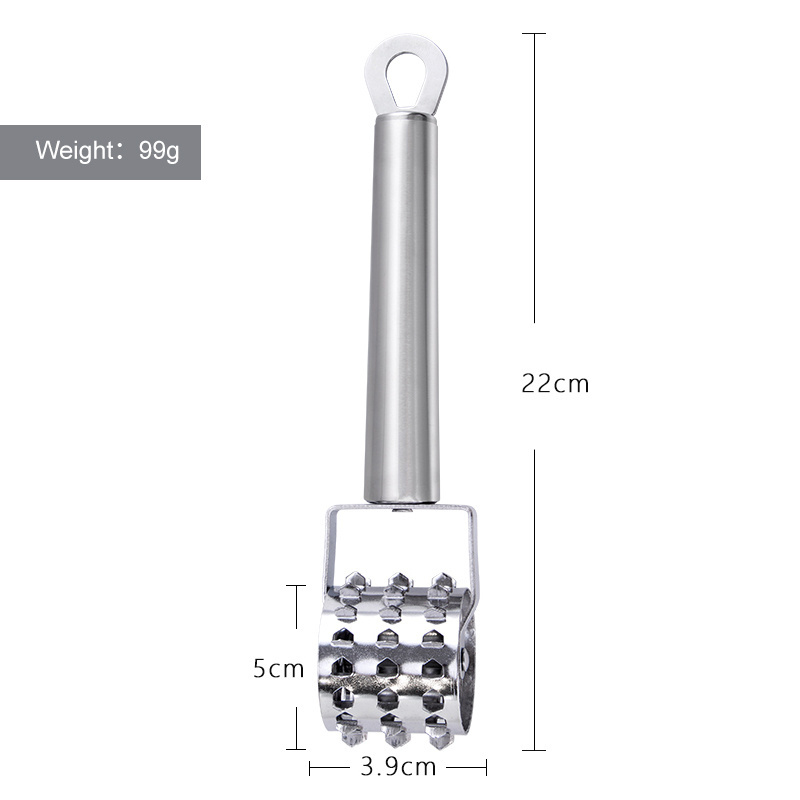 Professional Stainless Steel Manual Steak Mallet Roller Press Meat Tenderizer Hammer Pounder