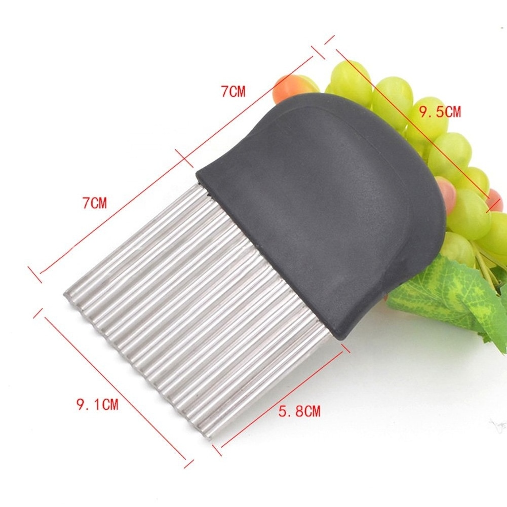 Kitchen Tools Stainless steel Crinkle Potato Carrot Manual Wavy Potato Chipper French Fries Cutter