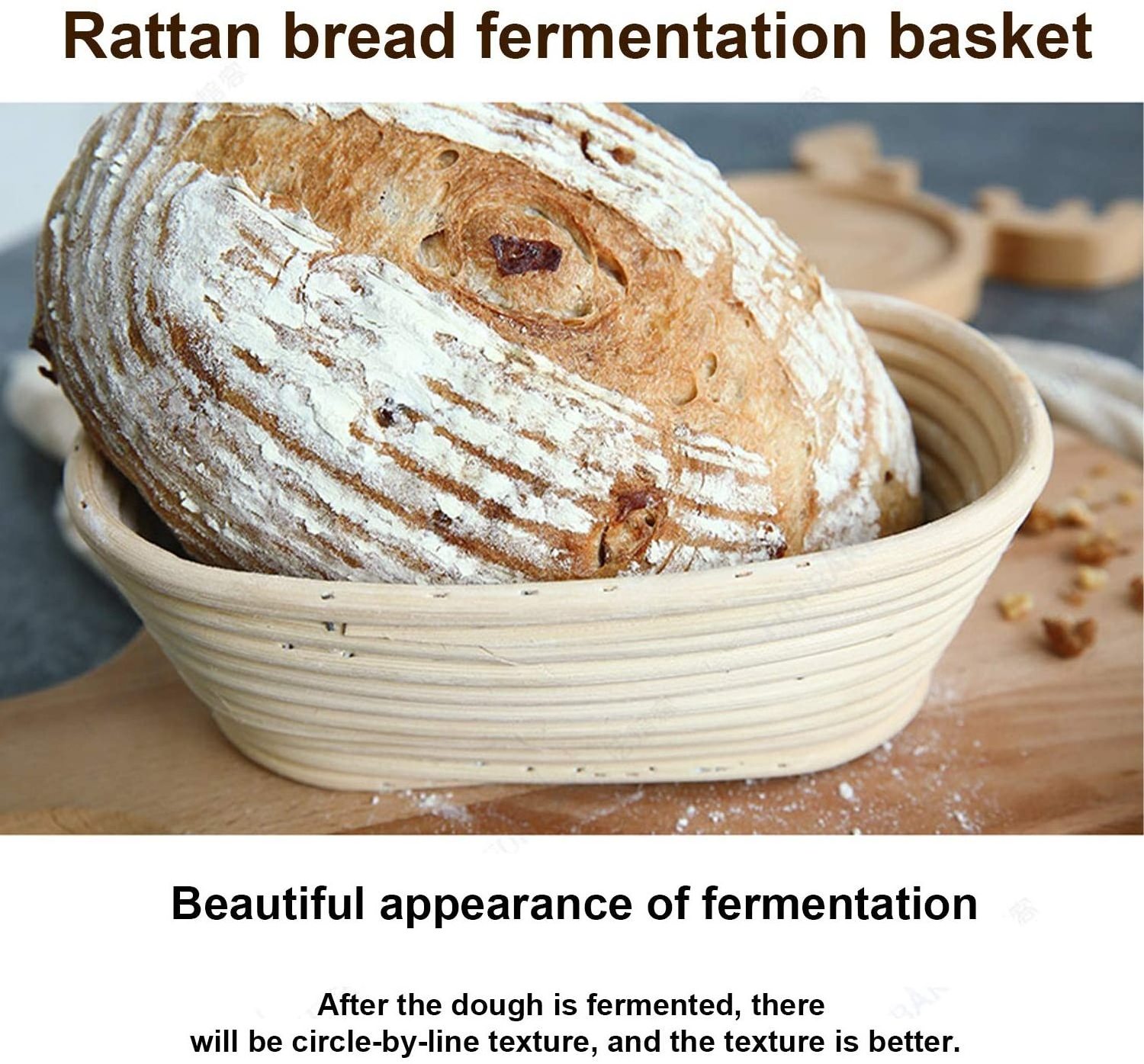 Rattan Oval Baguette Banneton Fermentation Basket Bread Dough Proofing Basket