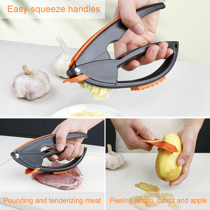 Kitchen Tool 5 in 1 Multi-Usage Garlic Grinder Presser Mincer Garlic Ginger Chopper Crusher Press