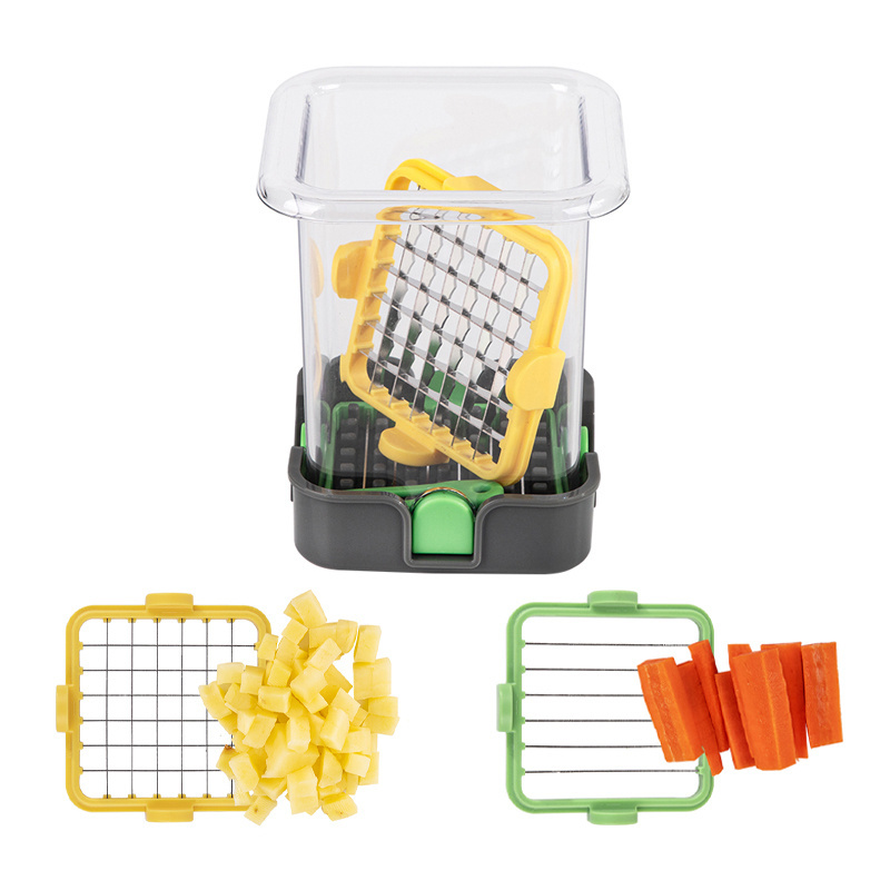 Kitchen Plastic Multifunctional Veggie Slicer Food Dicer Vegetable Chopper Cutter with Container