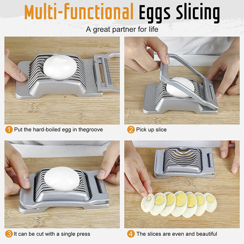 Kitchen Tools Handheld Heavy Duty Aluminium Stainless Steel Wire Egg Slicer Cutter for Hard Boiled Eggs