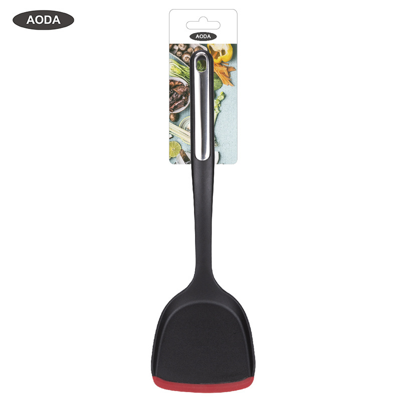 Kitchen Utensils Stainless Steel Ergonomic Handle Non stick Silicone Cooking Egg Turner Spatula