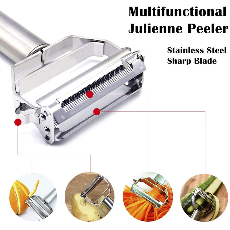 Kitchen Hot Products Stainless Steel Hand Vegetable Fruit Potato Y Peeler Metal Carrot Julienne Slicer