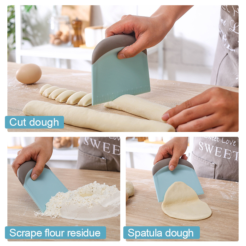 china supplier cheap non stick pastry cookie silicone bread cake chopper cutting dough scraper