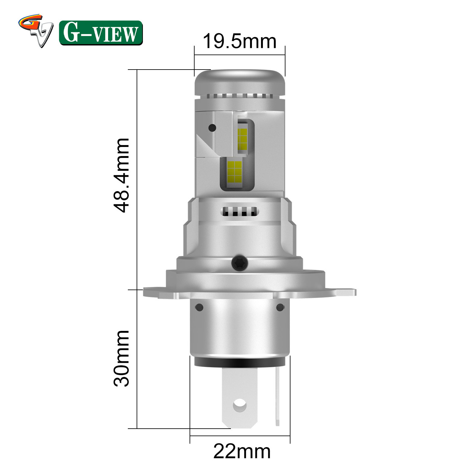 Gview GMX 12V auto lighting systems high Lumens 10000LM HB2 Mini Size H19 H4 car led headlight Bulb H4