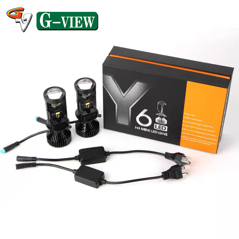 Gview Y6 car Accessories Auto lighting systems Led H4 9003 30W 6000LM 6500 Y6 bi led projector lens 2.5 inch luces led