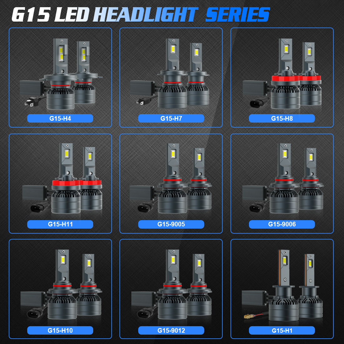 Gview G15 Mini Size high brightness led headlight kit 12V 105w auto lighting systems H19 H4 hb3 led headlight