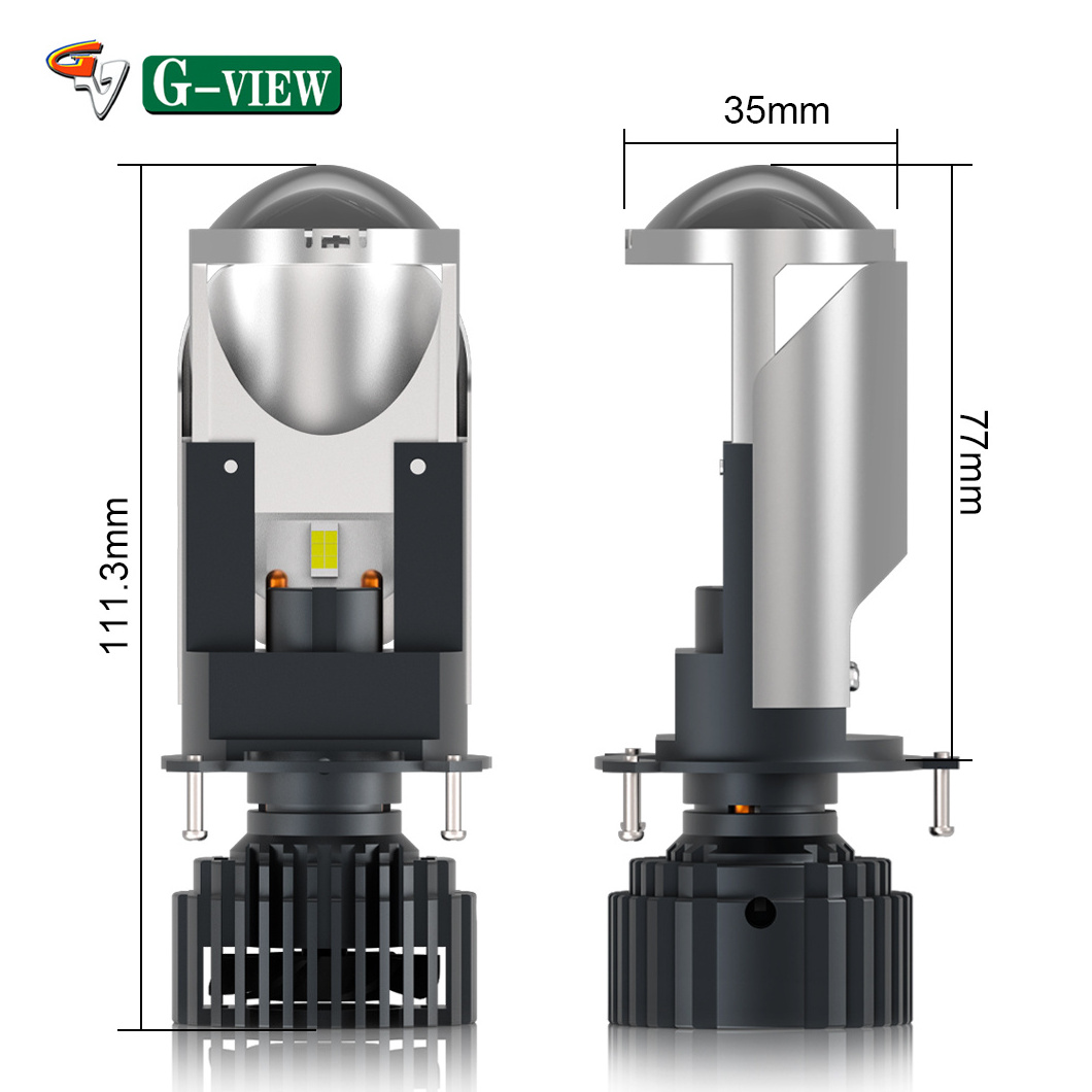 GVDER Projector LED Headlight Lens Mini H4 90w/Pair 10000LM Car Bi LED Lens Luces H4 LED Bulb Luces LED