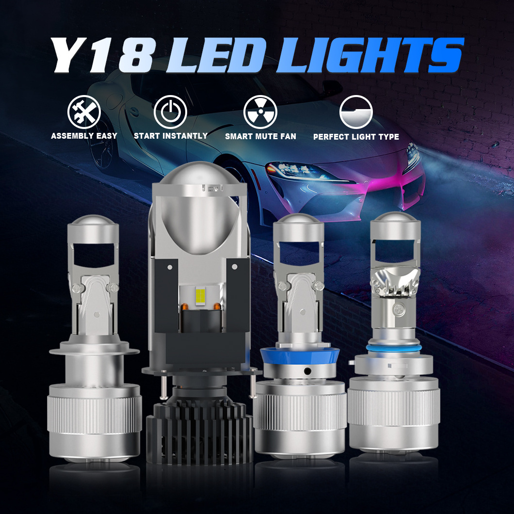 GVDER Projector LED Headlight Lens Mini H4 90w/Pair 10000LM Car Bi LED Lens Luces H4 LED Bulb Luces LED