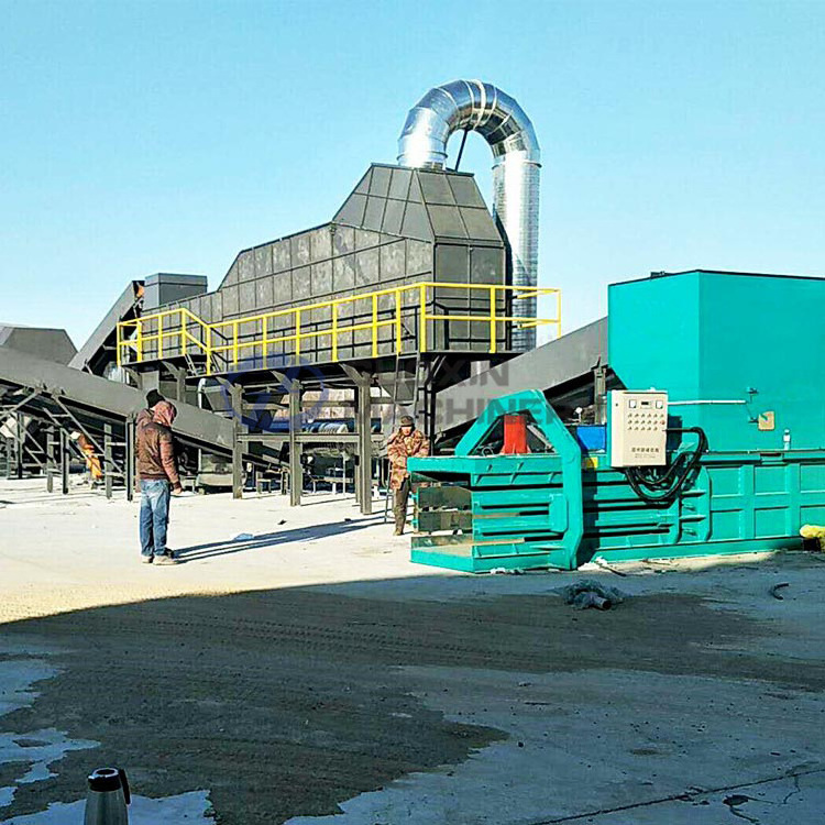 Hydraulic waste paper balling press machine waste tire baler used clothes scrap car baler press compactor for recycling