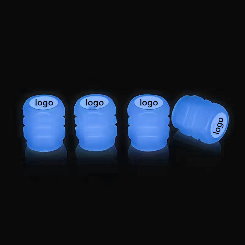 OEM 4pcs Caps for nipple Car Tire Air Valve Cap Stems colourful  BLUE luminous Style ABS Tire Wheel Stem motorcycle accessories