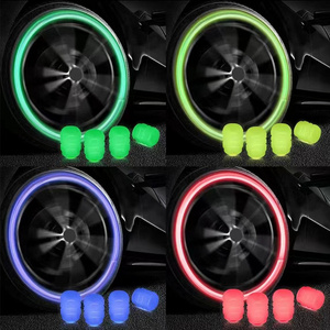 OEM 4pcs Caps for nipple Car Tire Air Valve Cap Stems colourful  BLUE luminous Style ABS Tire Wheel Stem motorcycle accessories